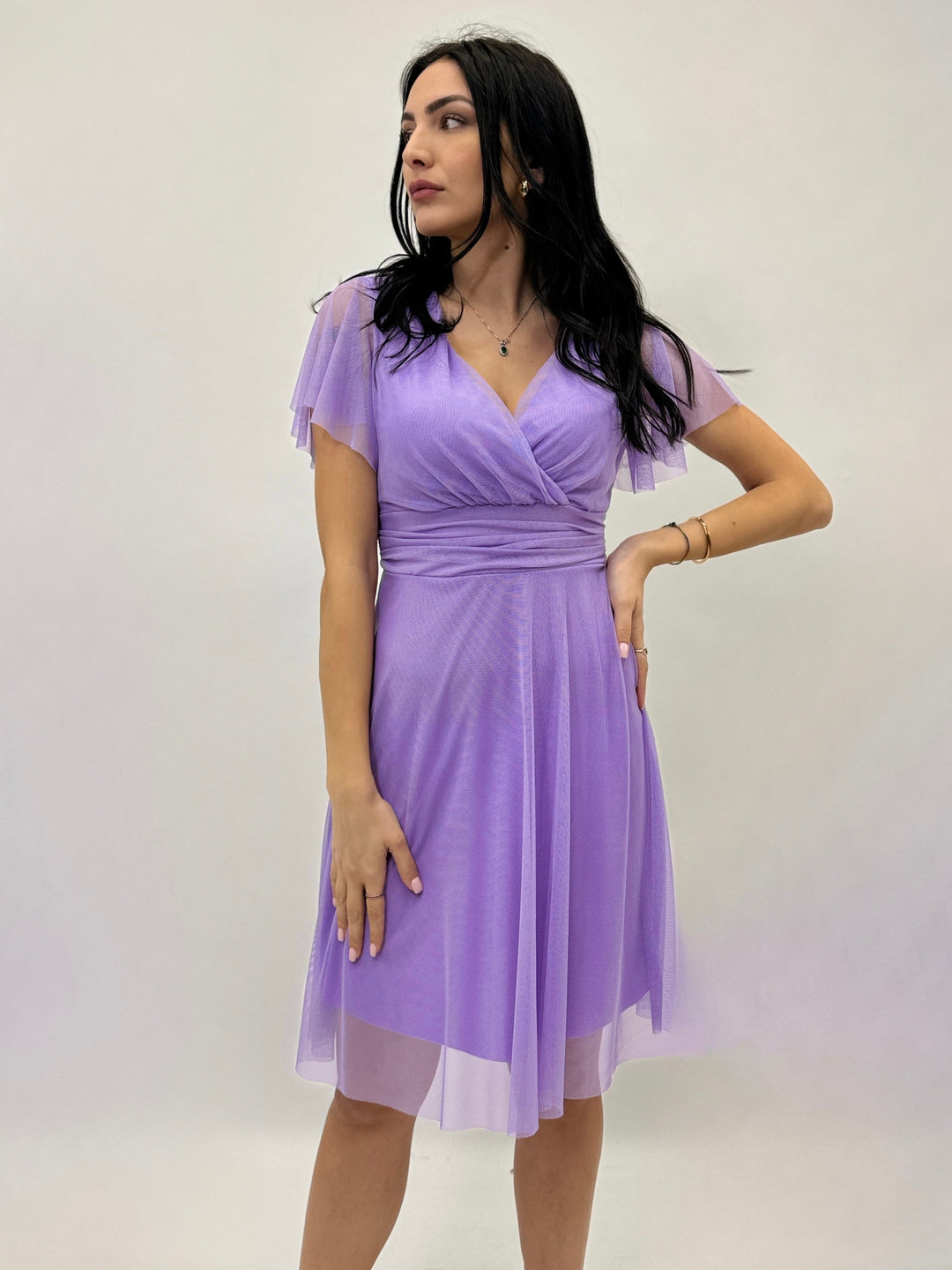 Fuchsia Elke™ Delia short dress by Emma & Rose Cape Town, stylish abiti with a vibrant, flowy design perfect for summer occasions.