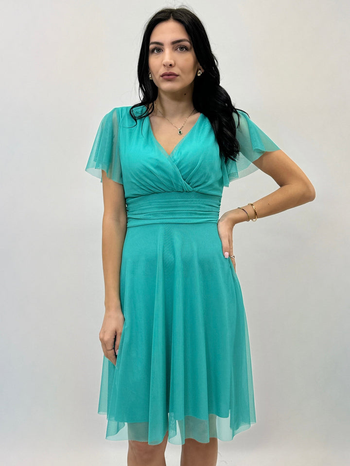 Fuchsia Elke™ Delia short dress by Emma & Rose Cape Town, stylish abiti with a vibrant, flowy design and sleeveless silhouette.