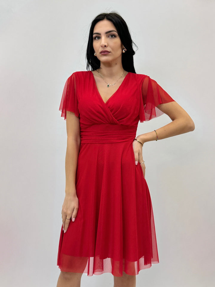 Fuchsia Elke™ Delia short dress by Emma & Rose Cape Town, stylish abiti with a fitted silhouette and vibrant color.