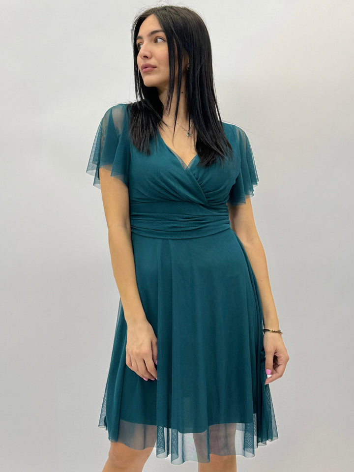 Fuchsia Elke™ Delia short dress by Emma & Rose Cape Town, stylish abiti with a vibrant, fitted design and short sleeves.