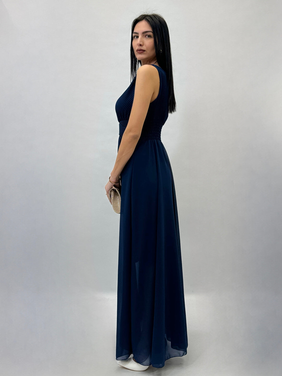 Light blue Daniëlle Dalila Dress by Emma & Rose Cape Town, elegant abiti with a flowing design and intricate details.