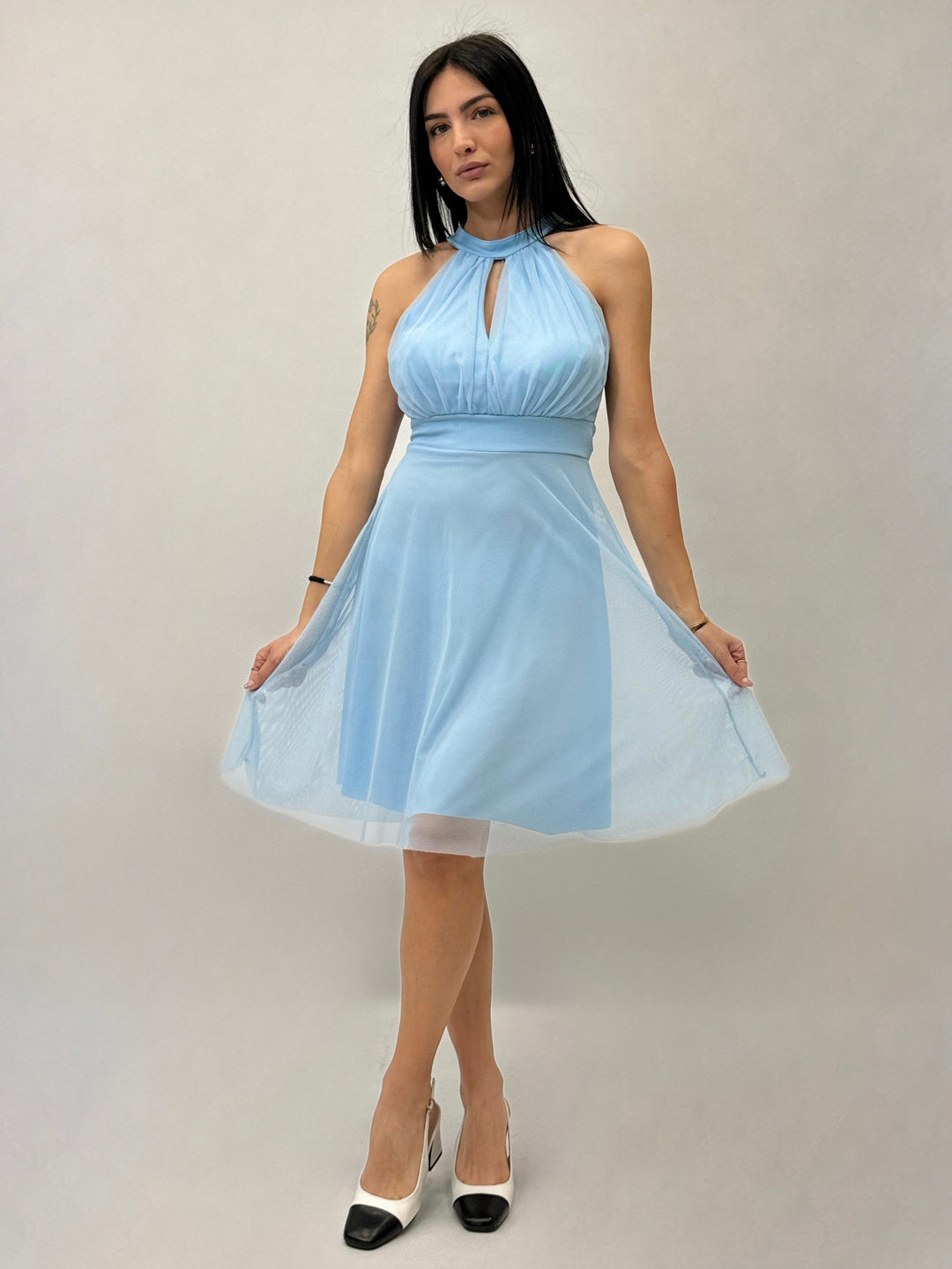 Light blue Greta™ Short Marisa Dress by Emma & Rose Cape Town, stylish abiti with a flattering fit and elegant design.