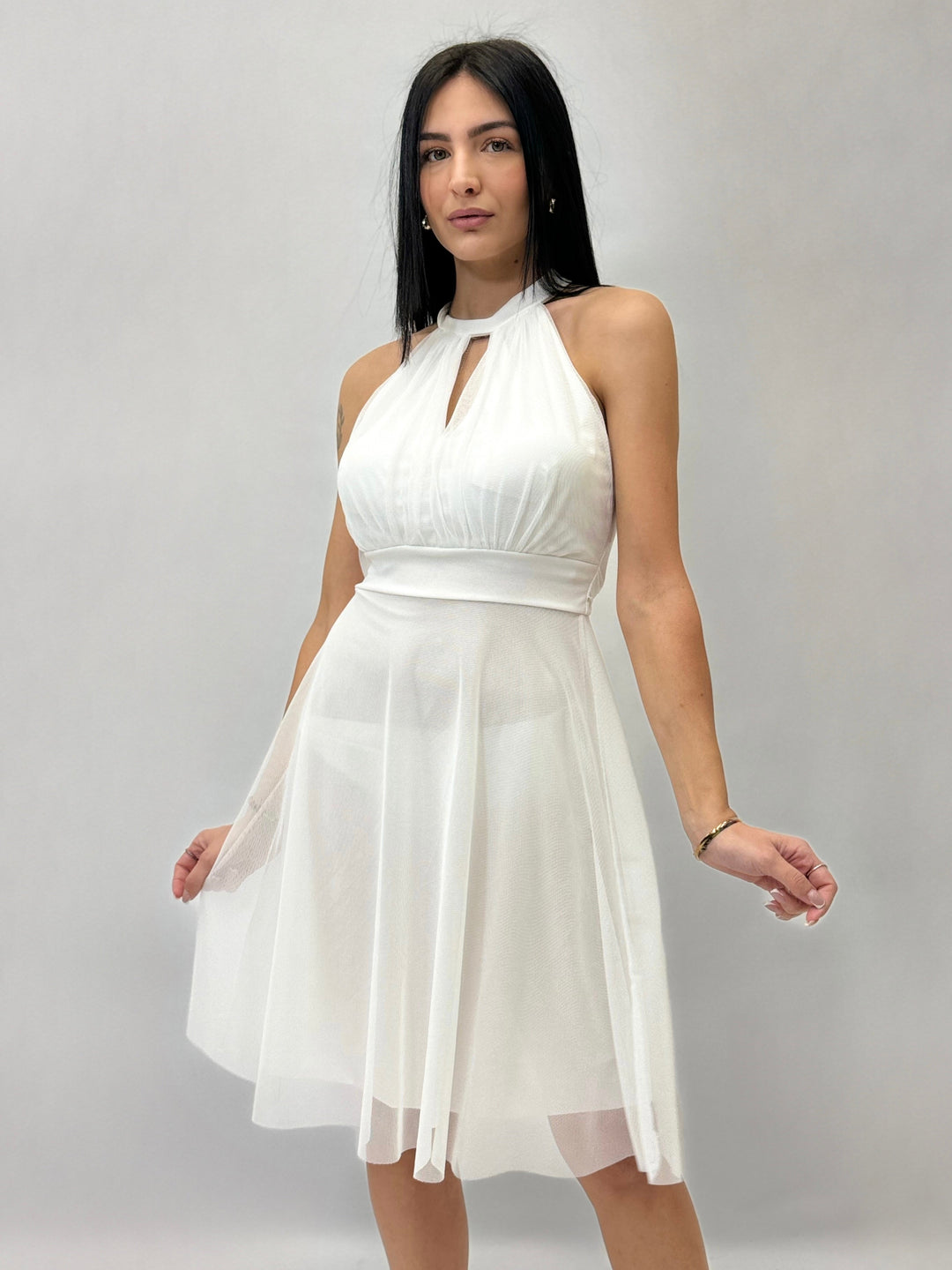 Light blue Greta™ Short Marisa Dress by Emma & Rose Cape Town, stylish abiti with a feminine silhouette and delicate fabric.