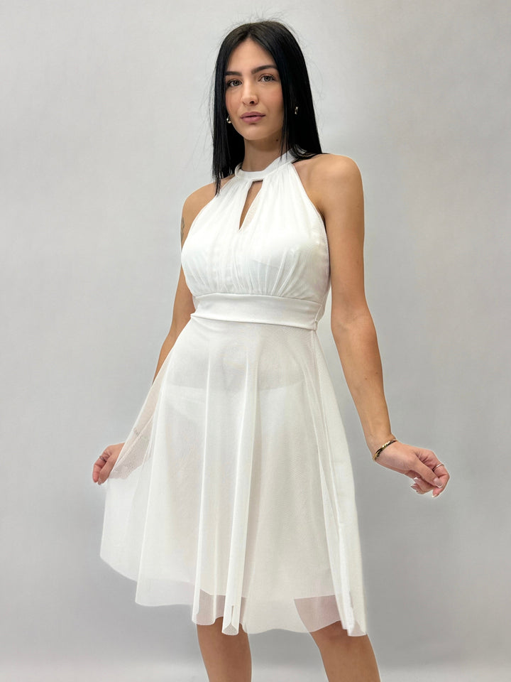 Light blue Greta™ Short Marisa Dress by Emma & Rose Cape Town, stylish abiti with a feminine silhouette and delicate fabric.