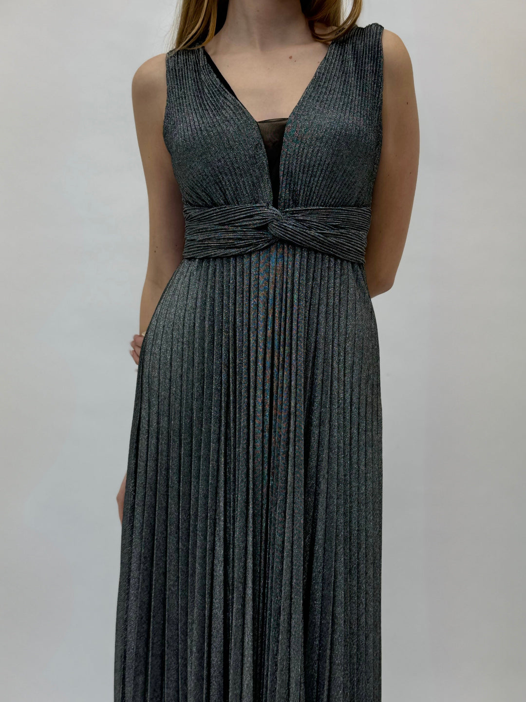 Light blue Selina™ flowing dress by Emma & Rose Cape Town, shown on a model highlighting its elegant, lightweight fabric.