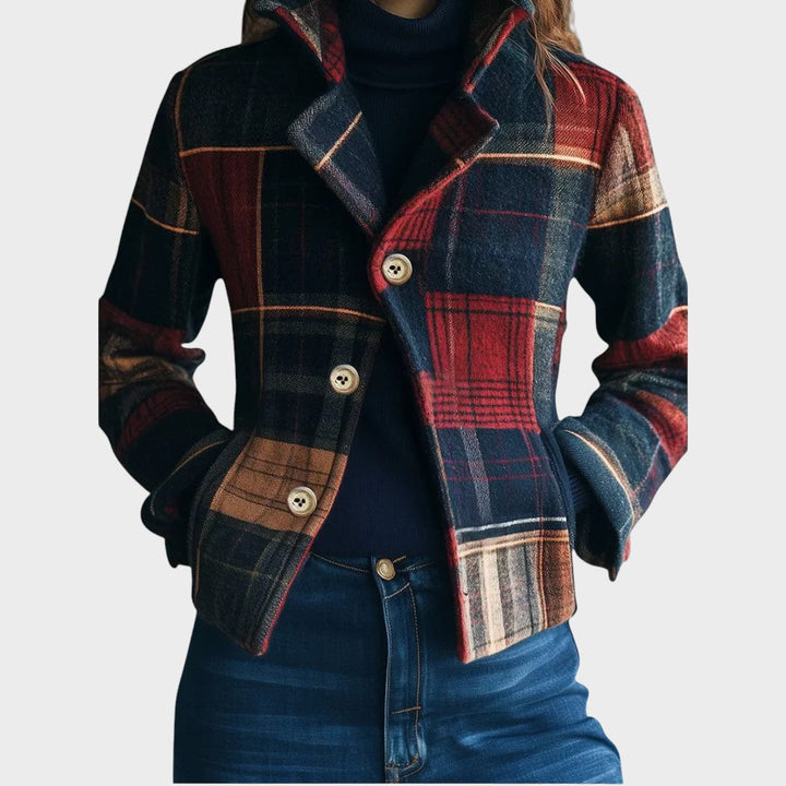 Multicoloured Naomi™ Classic Coat from Emma & Rose Cape Town, stylish abrigo with vibrant fabric and tailored fit.
