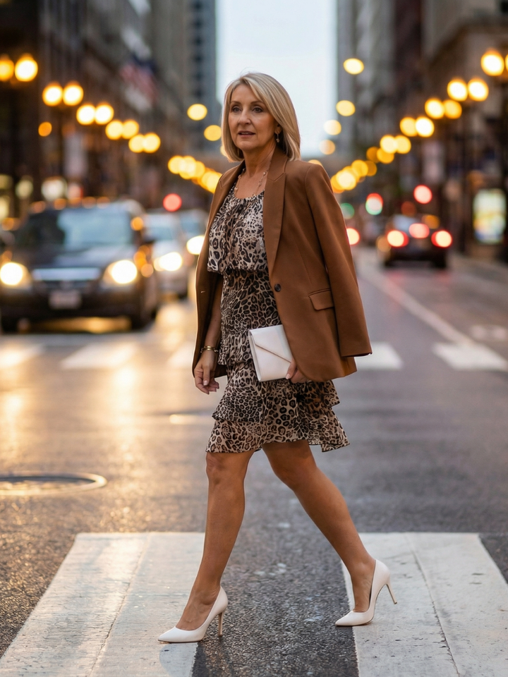 Emma & Rose Cape Town Briar Animal Print Knee Dress featuring bold animal pattern fabric and a classic knee-length silhouette.