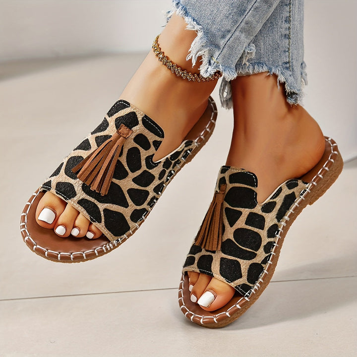 Emma & Rose Cape Town Maja™ Bohemian Frances Sandals in apricot, featuring strappy design and flat sole for casual wear.