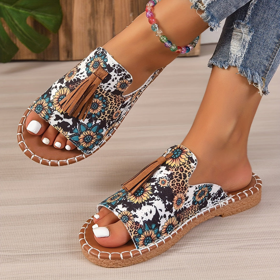 Apricot Maja™ Bohemian Frances Sandals by Emma & Rose Cape Town, showing stylish open-toe design and woven straps.