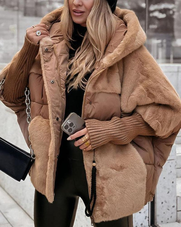 Emma & Rose Cape Town Ren™ Comfortable Coat in apricot, featuring a cozy, stylish design and soft fabric.