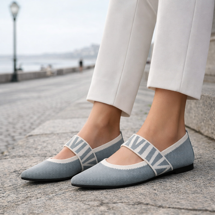 Beige Isadora™ Very Elegant Ballet Flat by Emma & Rose Cape Town, showing a stylish, comfortable women's ballet flat on a neutral background.