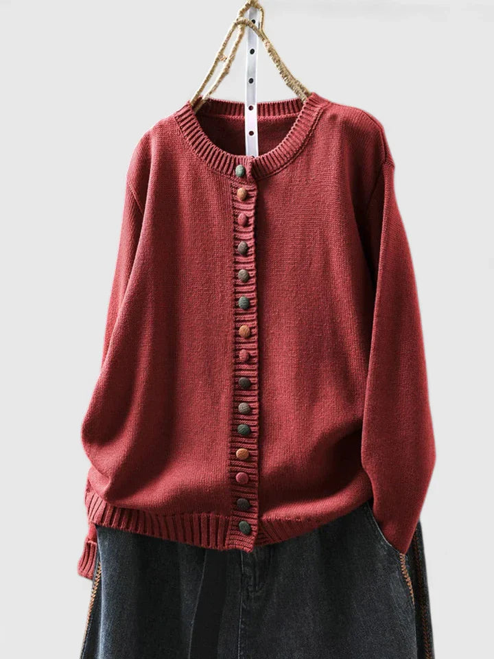 Beige Kalynnah™ comfortable cardigan by Emma & Rose Cape Town, featuring a cozy, relaxed fit and soft knit fabric.