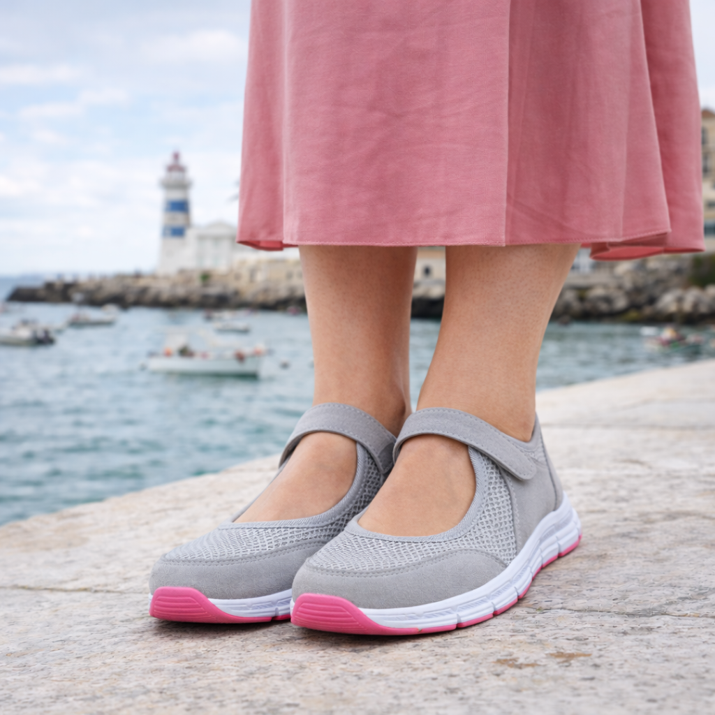 Black Xenia™ orthopaedic plus shoe by Emma & Rose Cape Town, featuring super comfortable, supportive footwear design.