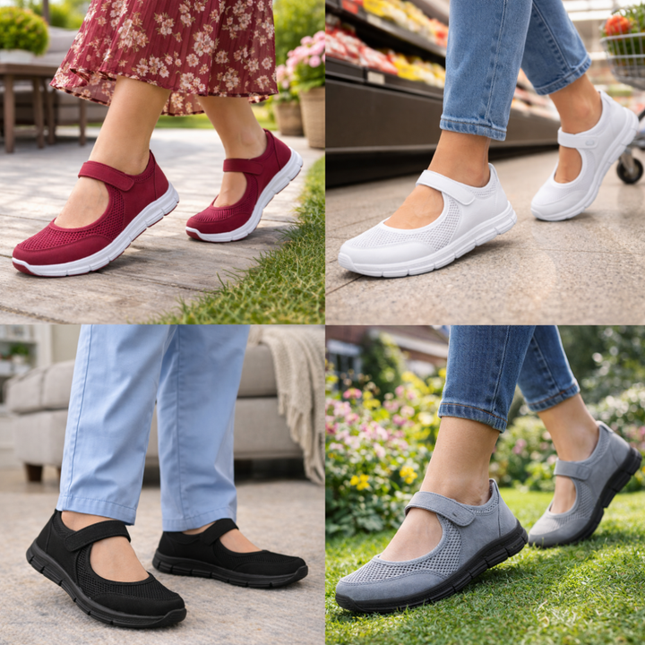 Black Xenia™ Super Comfortable Orthopaedic Plus shoe by Emma & Rose Cape Town, featuring ergonomic design and cushioned support.