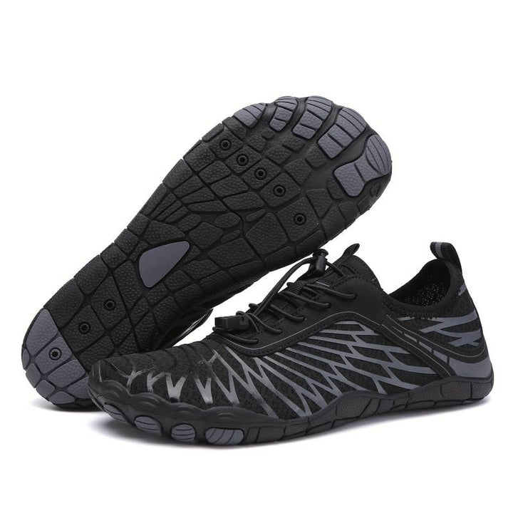 Black Outdoor™ Quickdry Barefoot Shoes by Emma & Rose Cape Town, lightweight and breathable for outdoor activities.