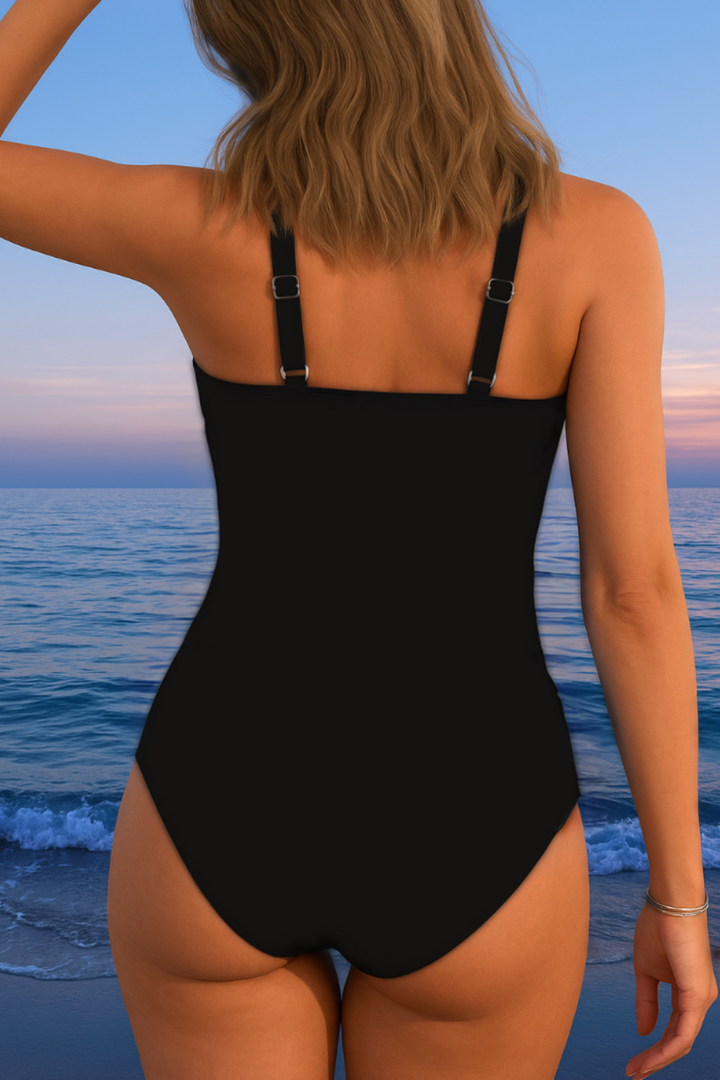 Colorful printed Éloria™ elegant swimsuit by Emma & Rose Cape Town, showcasing vibrant patterns and sleek design.