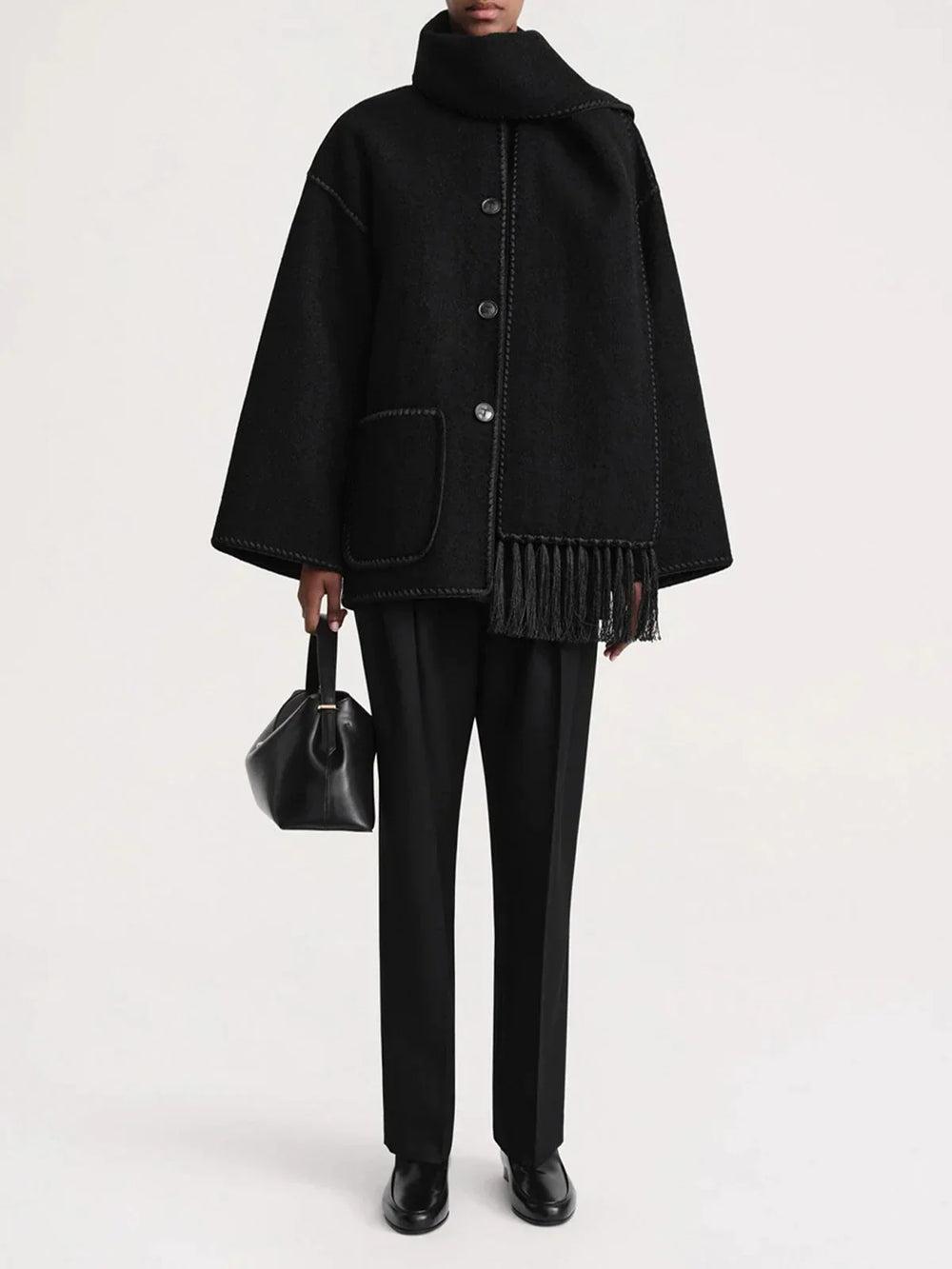 Black Jayzmarah™ stylish jacket by Emma & Rose Cape Town, featuring a modern design and tailored fit.