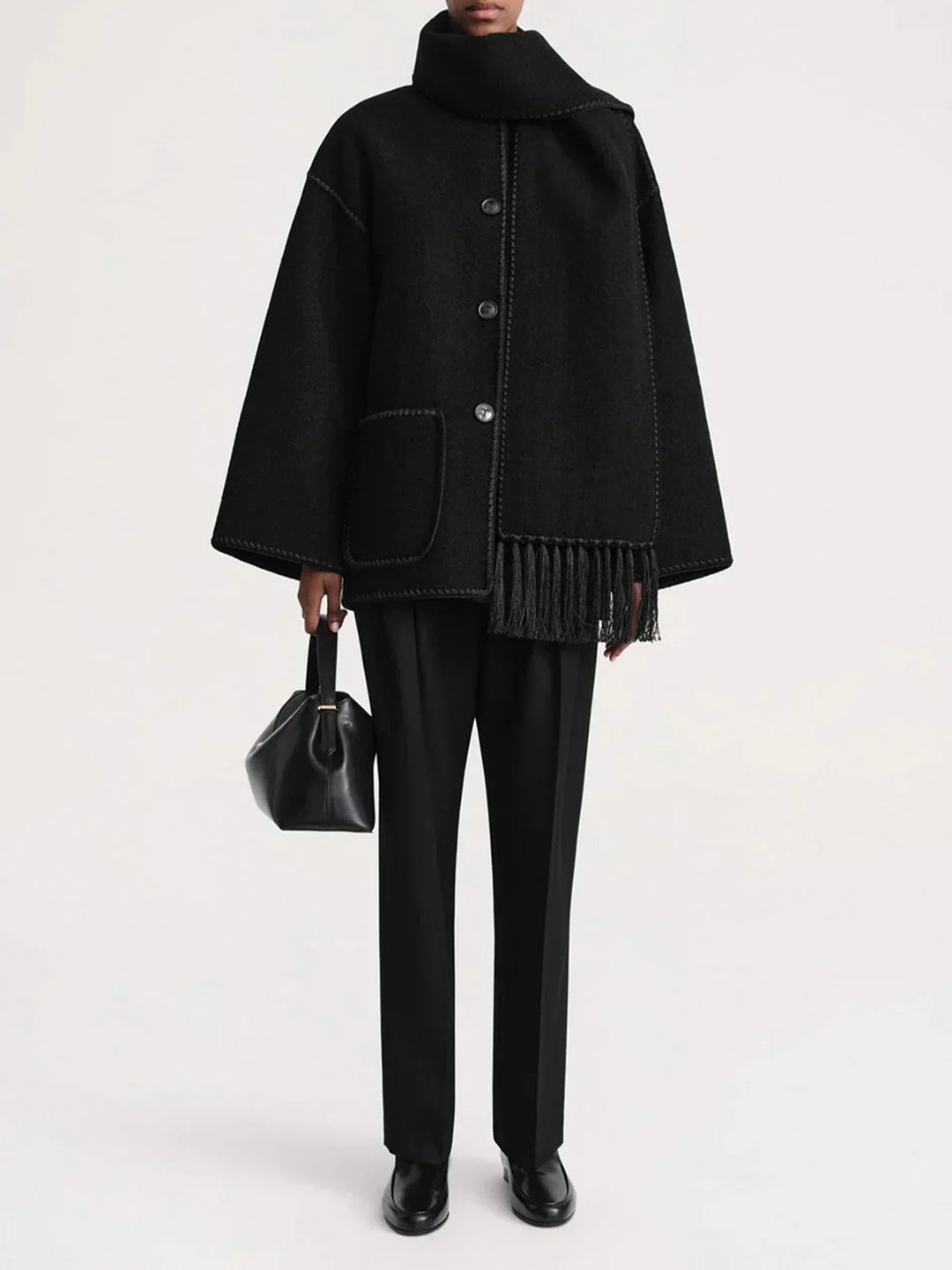 Black Jayzmarah™ stylish jacket by Emma & Rose Cape Town, featuring a modern design and tailored fit.
