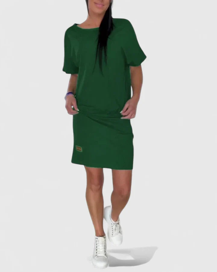 Black Makynzee™ comfortable dress by Emma & Rose Cape Town, shown on a model with a relaxed fit and elegant design.