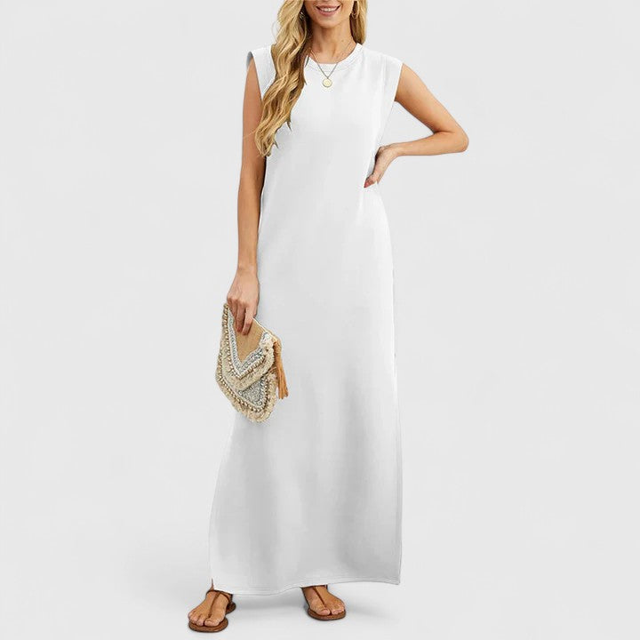 Black Marian™ elegant maxi dress by Emma & Rose Cape Town, featuring flowing fabric and stylish design.