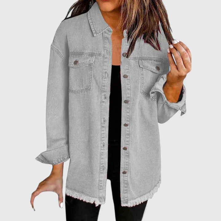 Black Novalyssa™ comfortable jacket by Emma & Rose Cape Town, shown on a model with a relaxed fit and stylish design.