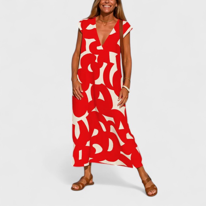 Valery™  |  Flowing V-neck Dress