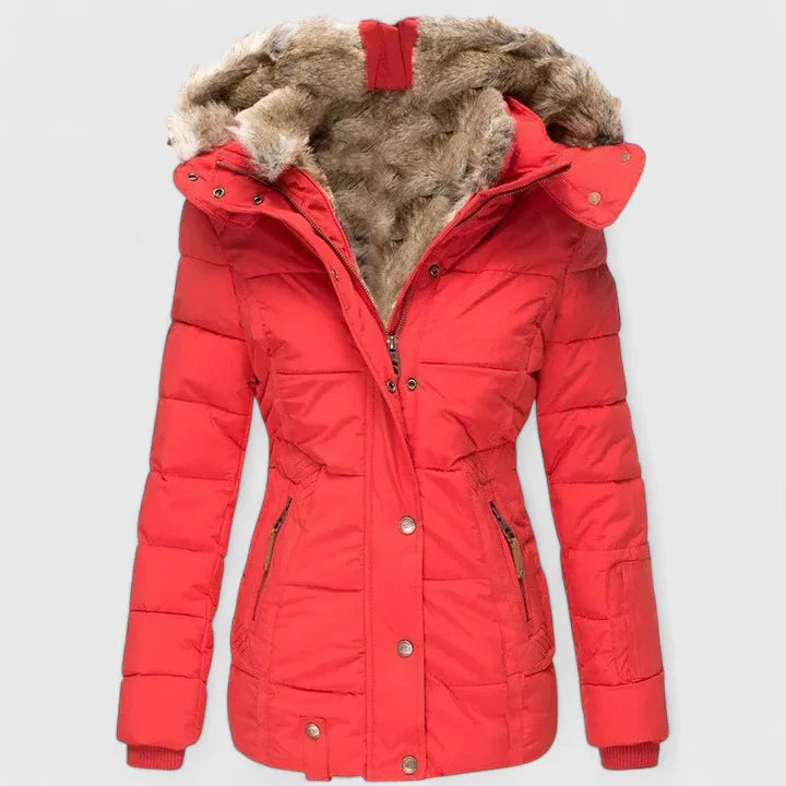 Black Veyzandra™ comfortable coat by Emma & Rose Cape Town, shown on a hanger with a soft, cozy fabric appearance