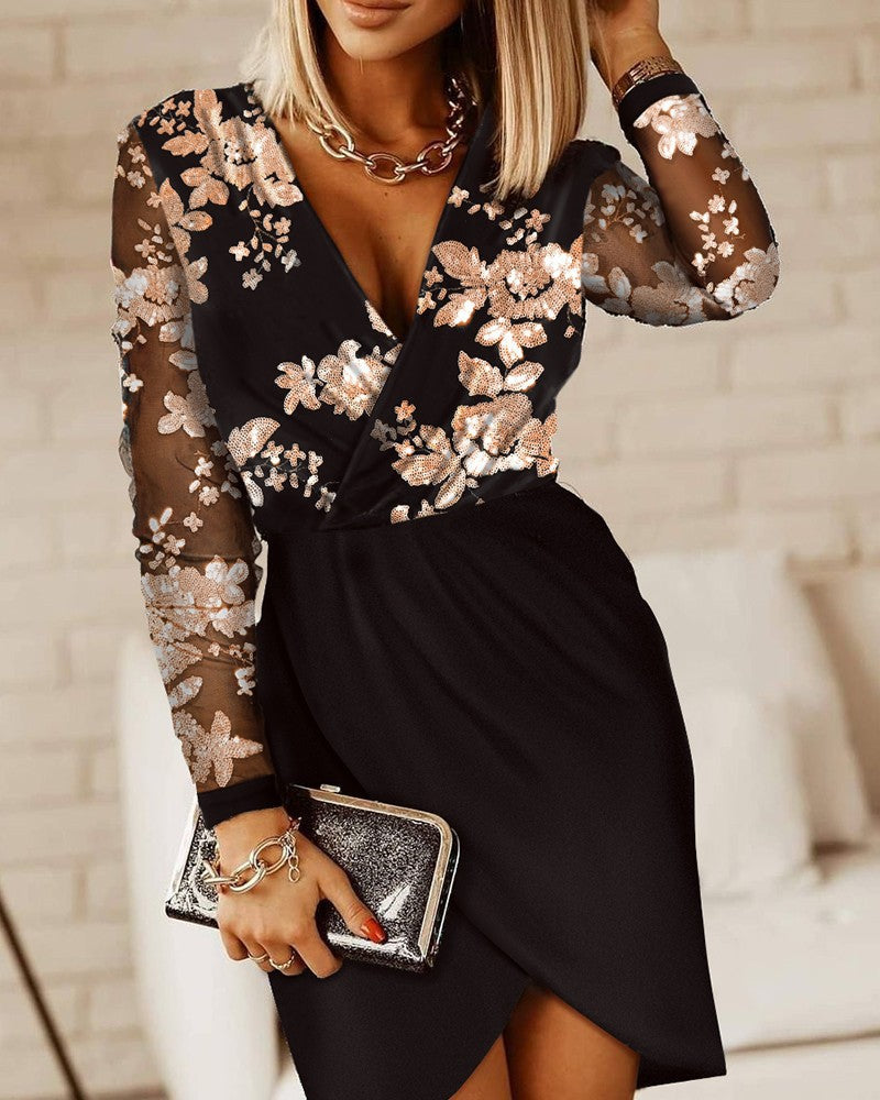 Wrap Neck Bodycon Dress