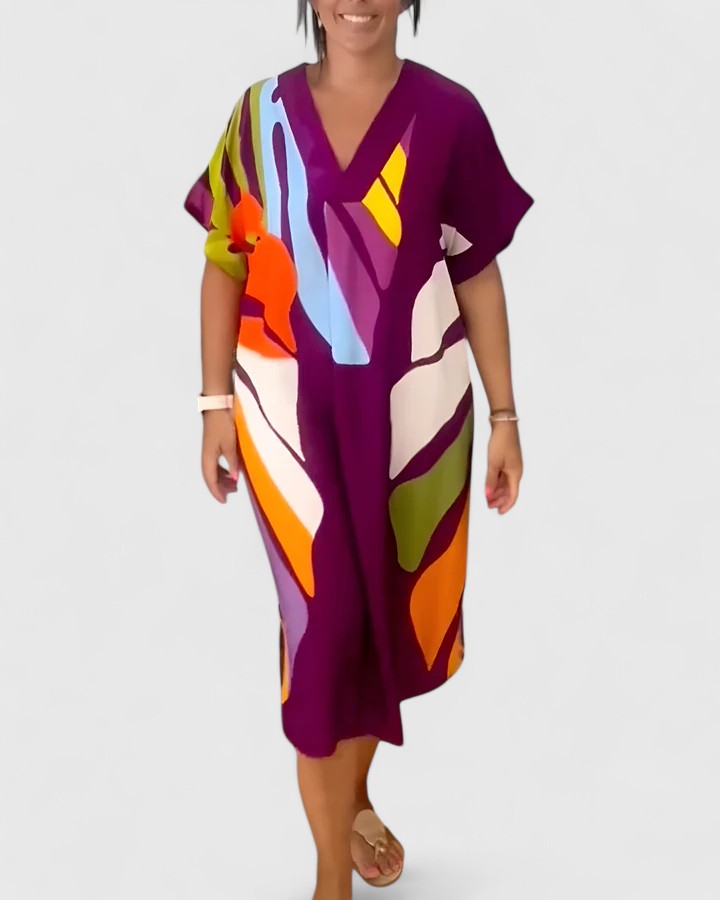 Black Cymarie™ comfortable dress by Emma & Rose Cape Town, shown on a model, featuring a relaxed fit and casual style.