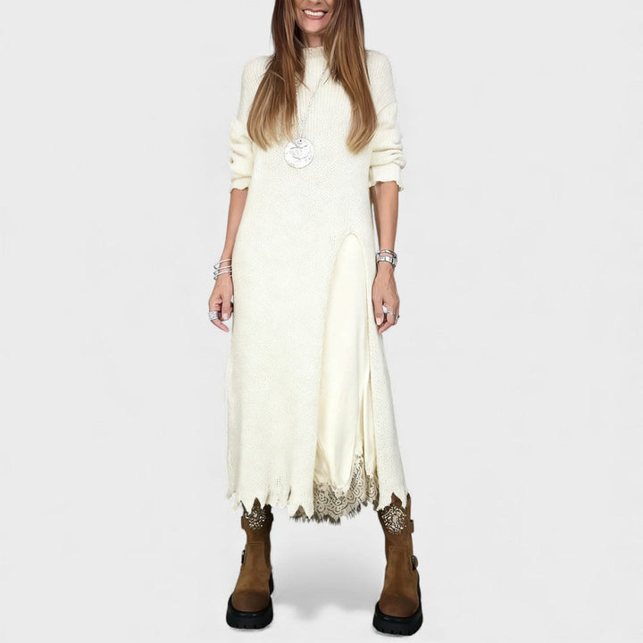 Black Laluna™ chic long dress set by Emma & Rose Cape Town, featuring elegant flowing fabric and stylish design.