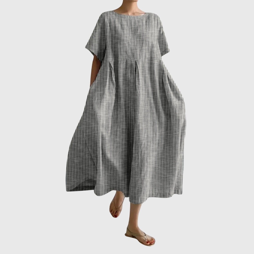 Emma & Rose Cape Town Isabell™ long casual dress in blue, featuring a flowing silhouette and comfortable fabric.