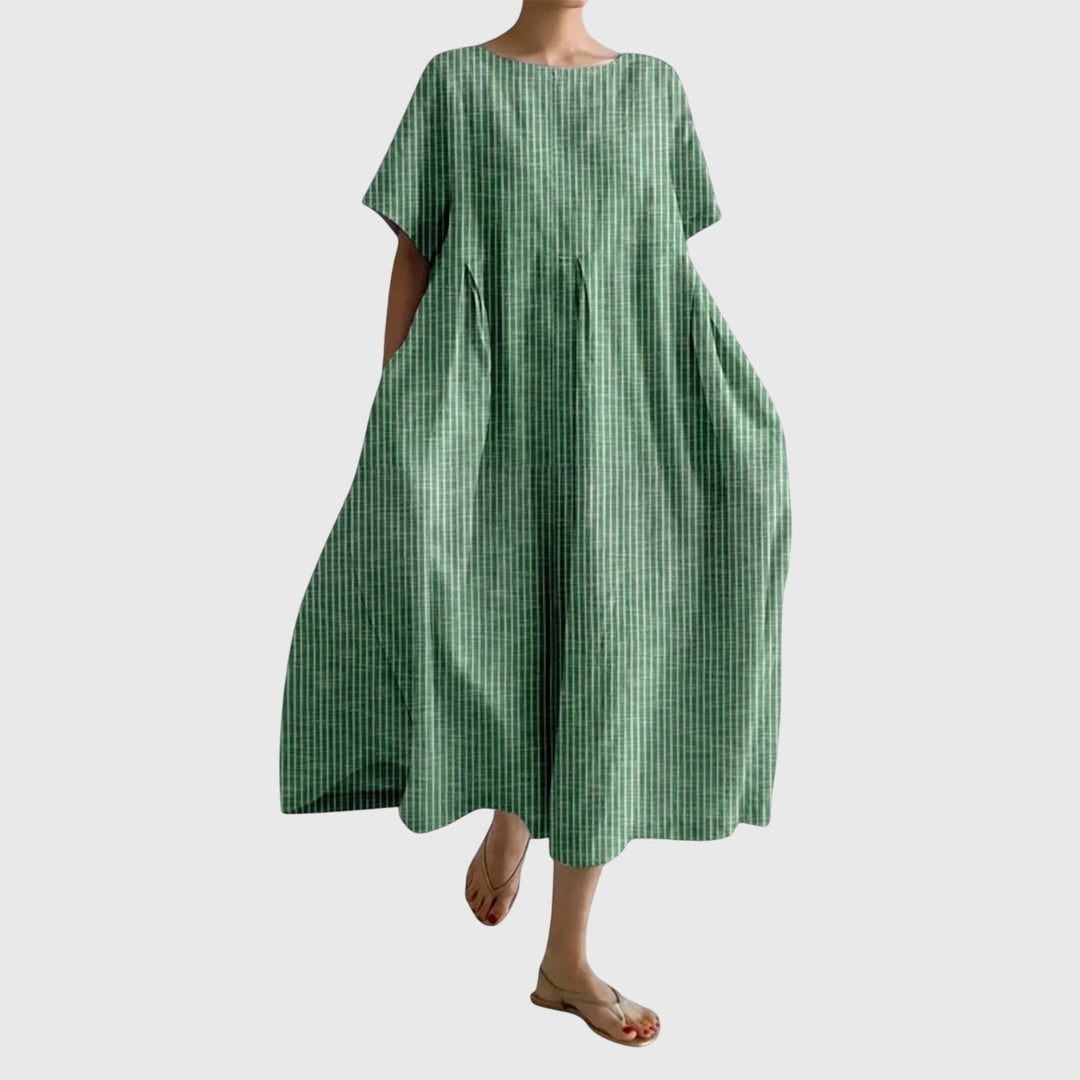 Emma & Rose Cape Town Isabell long casual dress in blue, flowing fabric with a relaxed fit and stylish design.