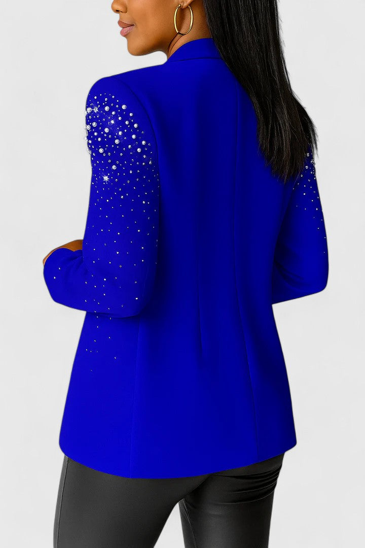 Lila™ elegant blazer by Emma & Rose Cape Town in blue, tailored fit with stylish lapels and long sleeves.