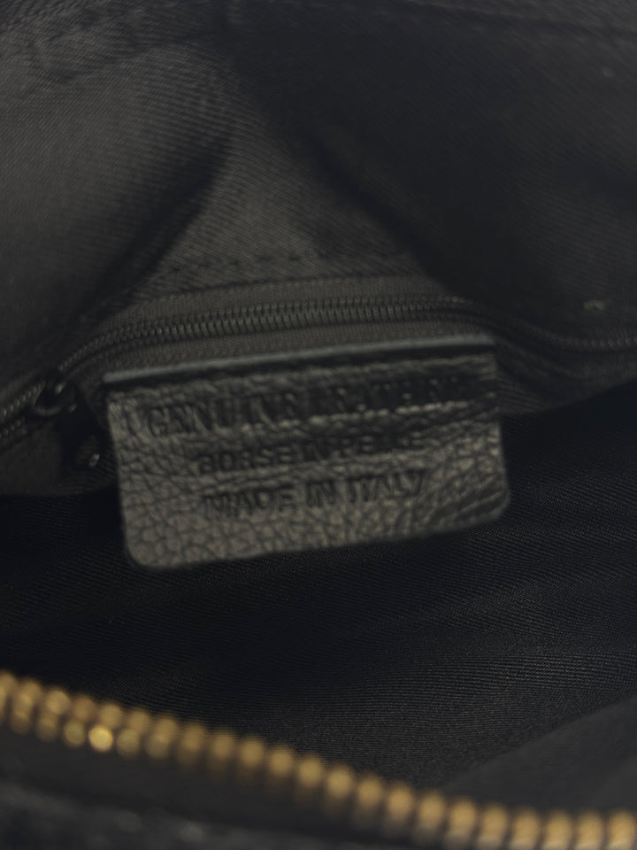 Black Daniëlle™ leather borse by Emma & Rose Cape Town featuring genuine Italian leather and stylish design.