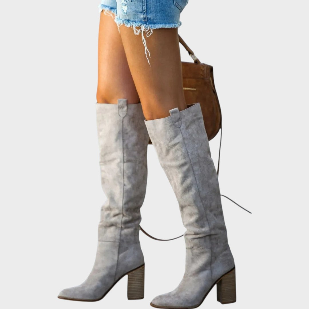 Diane™ High Velvety Bota by Emma & Rose Cape Town, showcasing stylish, plush velvet boots with a sleek design.
