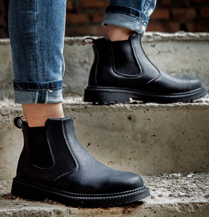 Vera™ indestructible men's boots by Emma & Rose Cape Town showcasing durable leather exterior and rugged design.