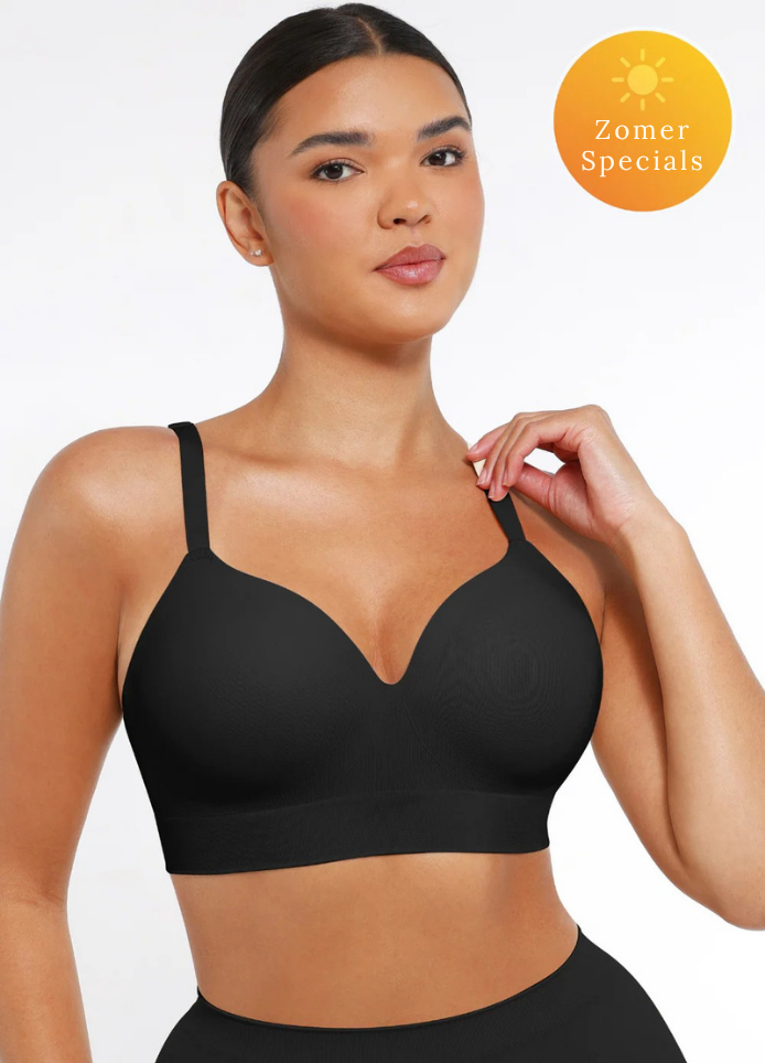 Black Emma & Rose Cape Town everyday comfort bra showing soft fabric and supportive design.