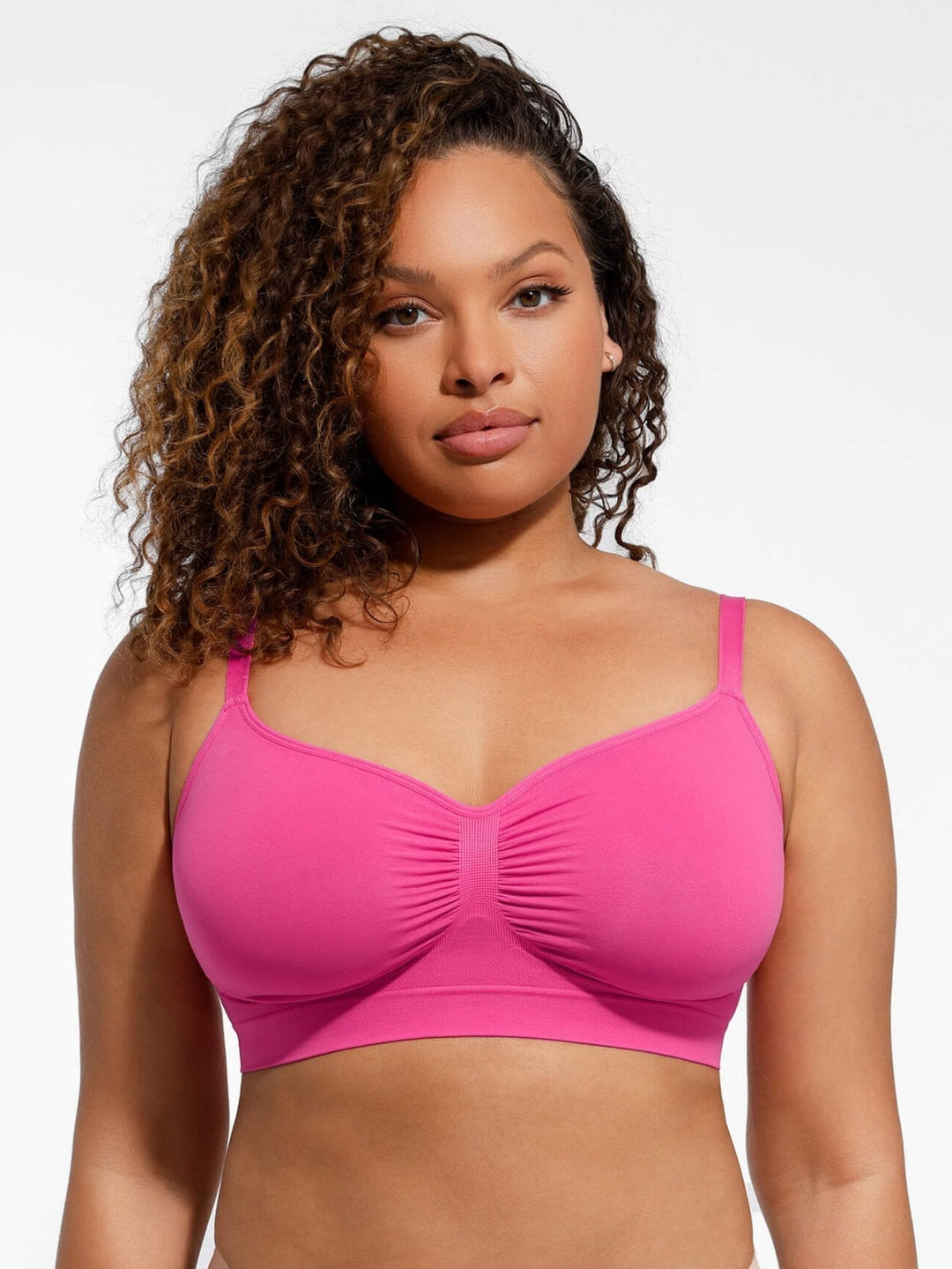 Pink Emma & Rose Cape Town Amy seamless shaping bra with smooth cup design and adjustable straps.