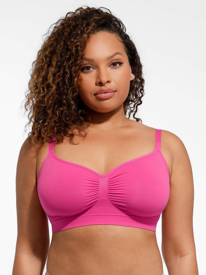 Pink Emma & Rose Cape Town Amy seamless shaping bra with smooth cup design and adjustable straps.