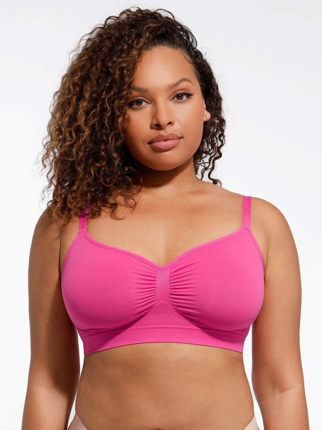 Pink Amy Seamless Shaping Bra by Emma & Rose Cape Town, featuring smooth fabric and supportive design.