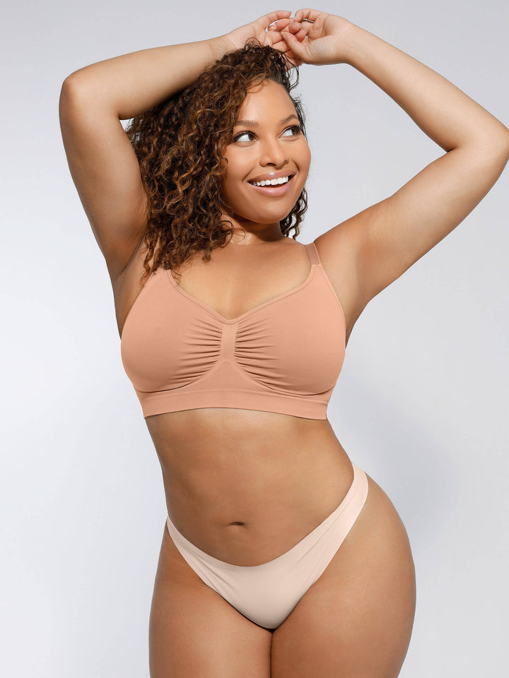 Pink seamless shaping bra named Amy from Emma & Rose Cape Town, featuring smooth cups and supportive fit.