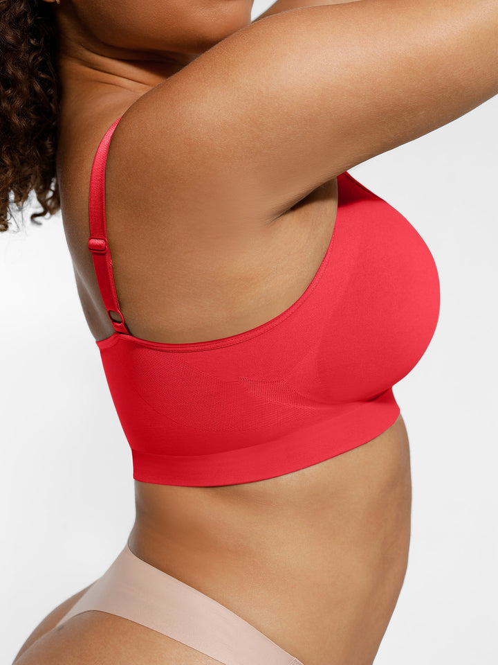 Pink Amy seamless shaping bra by Emma & Rose Cape Town, featuring smooth cups and adjustable straps for comfortable support.