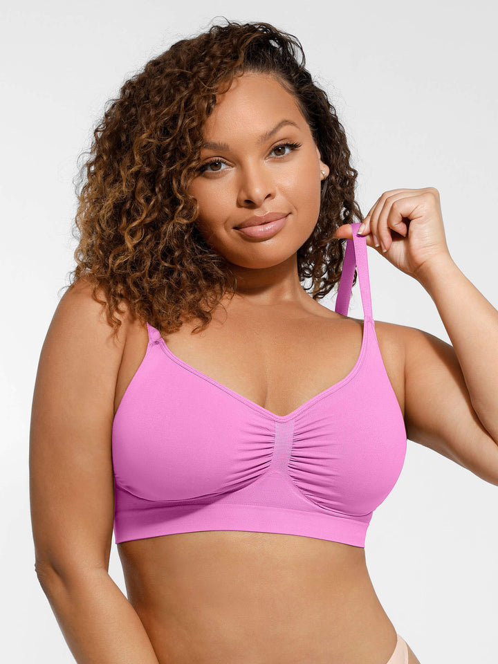 Pink seamless shaping bra named Amy by Emma & Rose Cape Town, with smooth cups and adjustable straps for a comfortable fit.