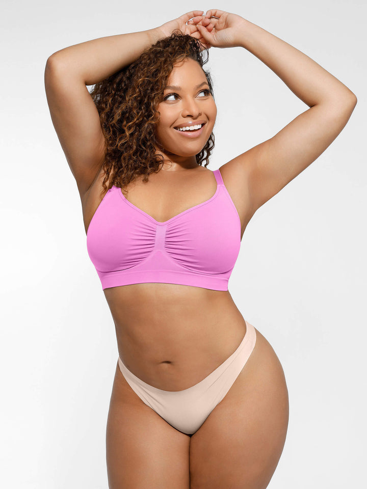 Pink Amy seamless shaping bra by Emma & Rose Cape Town, featuring smooth cups and supportive design.