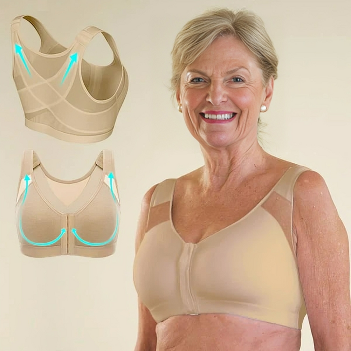 Black Elsa™️ underwire-free support bra by Emma & Rose Cape Town, showing comfortable design with wide straps and seamless cups.
