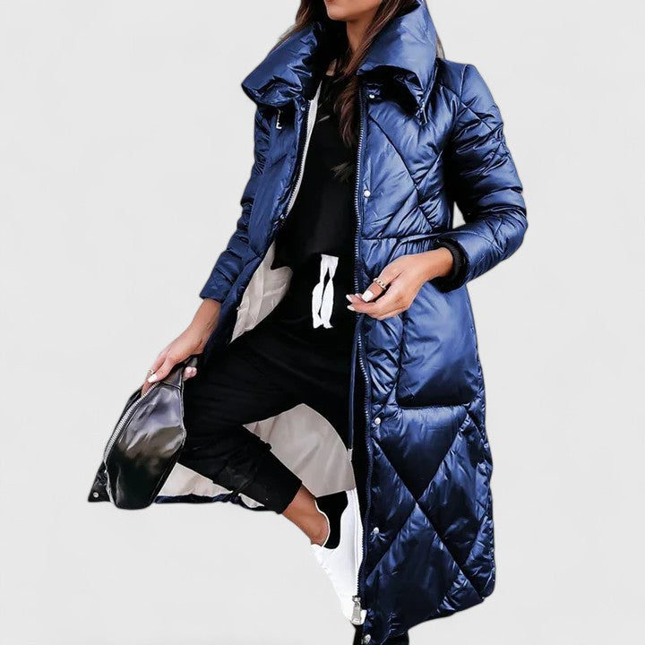 Priscilla™ elegant brown coat by Emma & Rose Cape Town, stylish women's outerwear with tailored fit and sophisticated design.