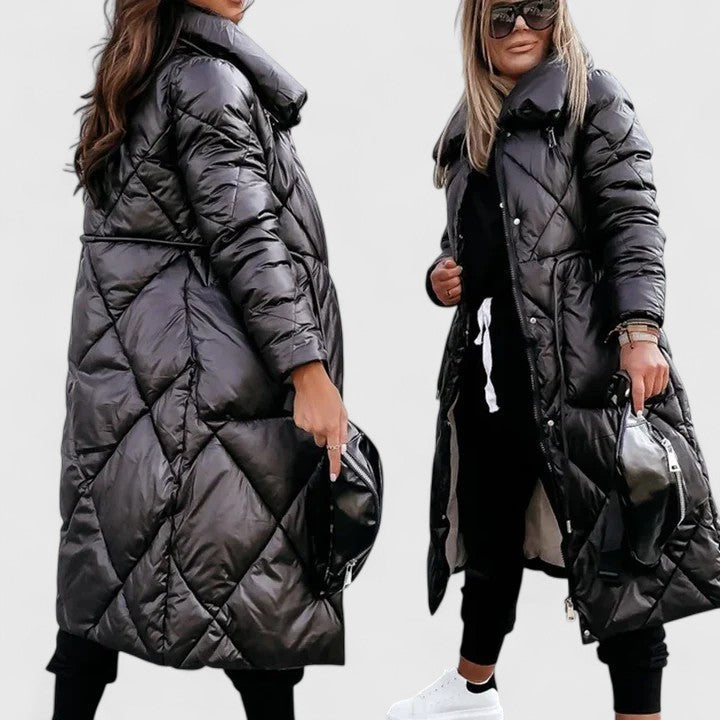 Priscilla™ elegant brown coat by Emma & Rose Cape Town, stylish tailored outerwear with a polished finish.