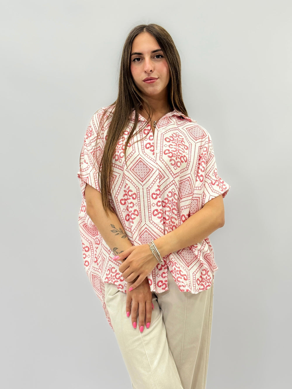 Blue oversized shirt from Emma & Rose Cape Town's Esmé™ collection, featuring a relaxed fit and stylish design.