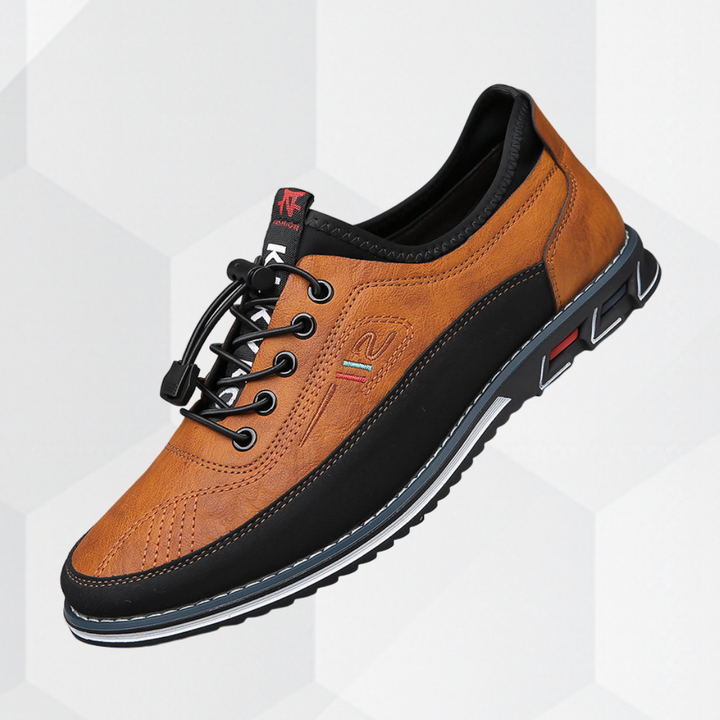 Kronberg™ Emma & Rose Cape Town caramel PU leather Oxford shoes for women, showing their classic lace-up design and sleek finish.