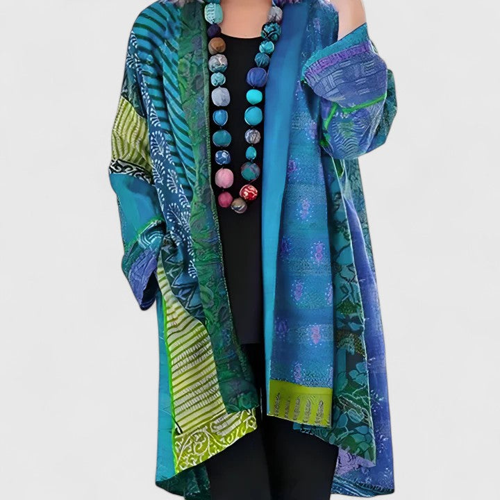 Blue Calirenne™ elegant women's cardigan by Emma & Rose Cape Town, soft knit fabric with a stylish, tailored fit.